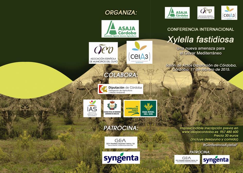 Conferencia Internacional «Xyllela Fastidiosa. Una nueva amenaza para el olivar mediterráneo»