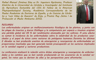 Conferencia: «Los retos de la agricultura» – Prof. Rafael Jiménez Díaz