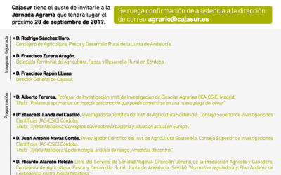 Xylella Fastidiosa un problema de todos: 20 de septiembre en Salón de Actos CajaSur Gran Capitán