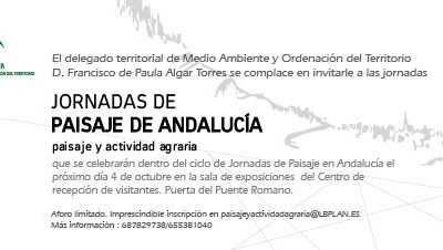 Jornadas de Paisaje de Andalucía. Córdoba, 4 de Octubre de 2017
