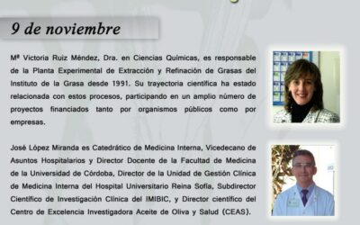 Conferencia mañana 9 de noviembre – La calidad tecnológica y nutricional de los aceites vegetales