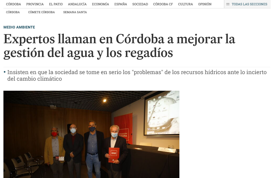 Expertos llaman en Córdoba a mejorar la gestión del agua y los regadíos- Elías Fereres