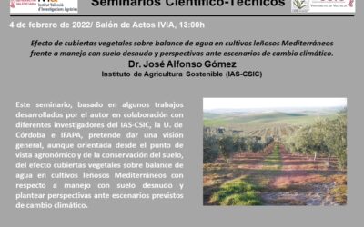 Efecto de cubiertas vegetales sobre balance de agua en cultivos leñosos Mediterráneos frente a manejo con suelo desnudo y perspectivas ante escenarios de cambio climático
