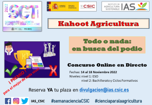 Semana de la Ciencia 2022 – “Kahoot Agricultura «Todo o nada: en busca del podio”