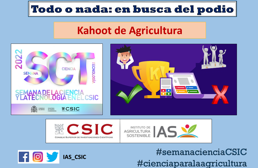 Semana de la Ciencia en el IAS: “Kahoot Agricultura: Todo o nada: en busca del podio”