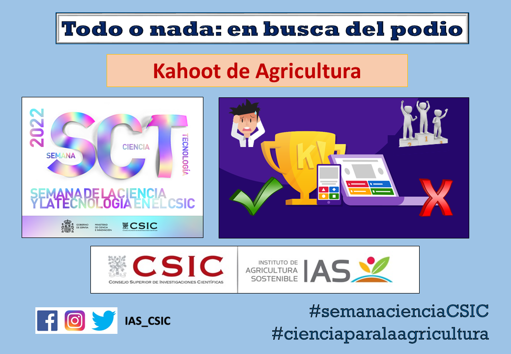 Semana de la Ciencia en el IAS: “Kahoot Agricultura: Todo o nada: en ...
