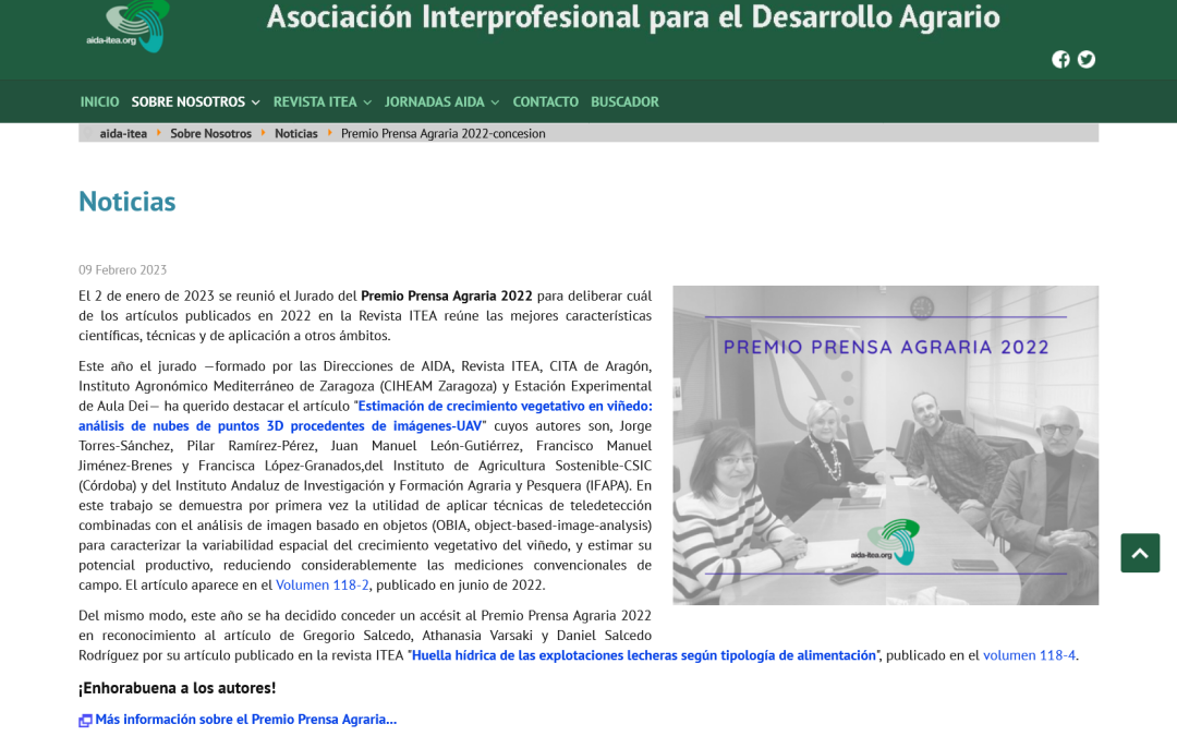 Premio Prensa Agraria 2022 – Jorge Torres, Francisco M. Jiménez y Francisca López