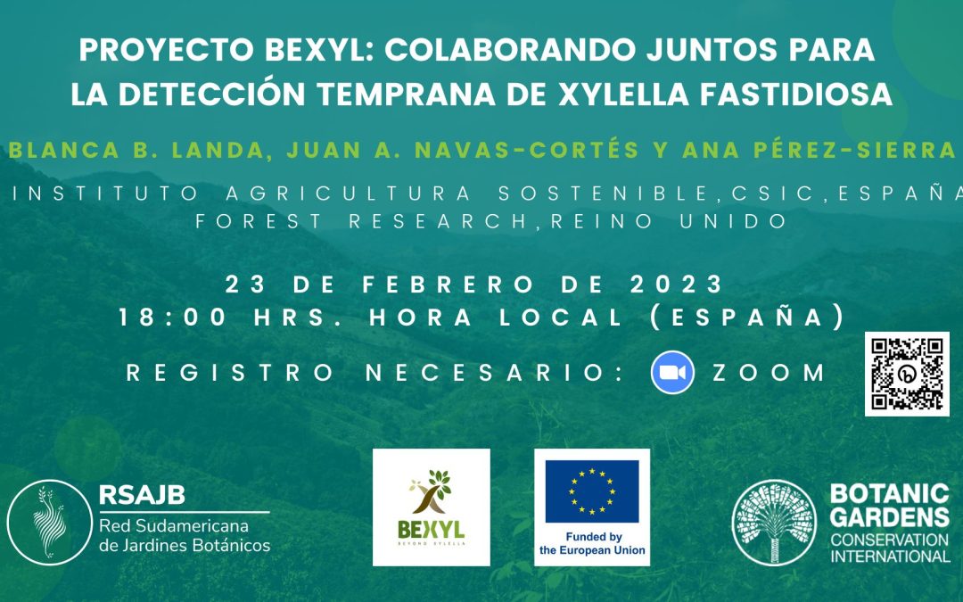 Charla Técnica: “Proyecto Bexyl: colaborando juntos para la detección temprana de Xylella fastidiosa” – 23 FEBRERO 2023