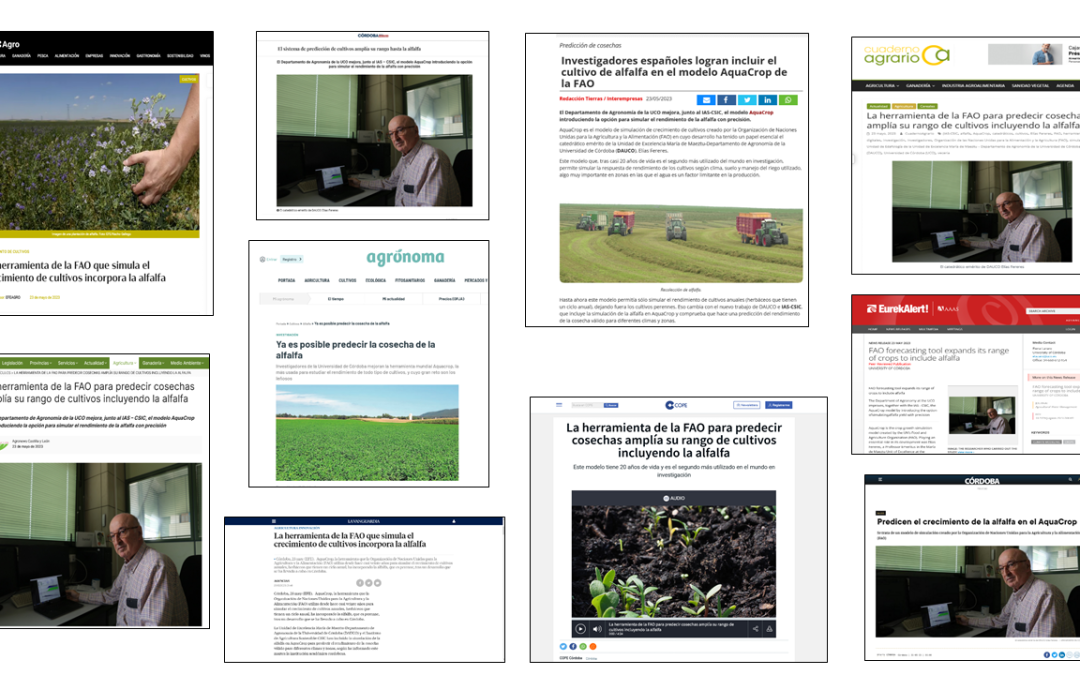 Seguimiento de la noticia: La herramienta de la FAO que simula el crecimiento de cultivos incorpora la alfalfa