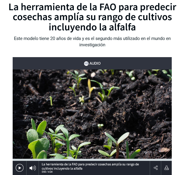 Entrevista a Elías Fereres – AquaCrop