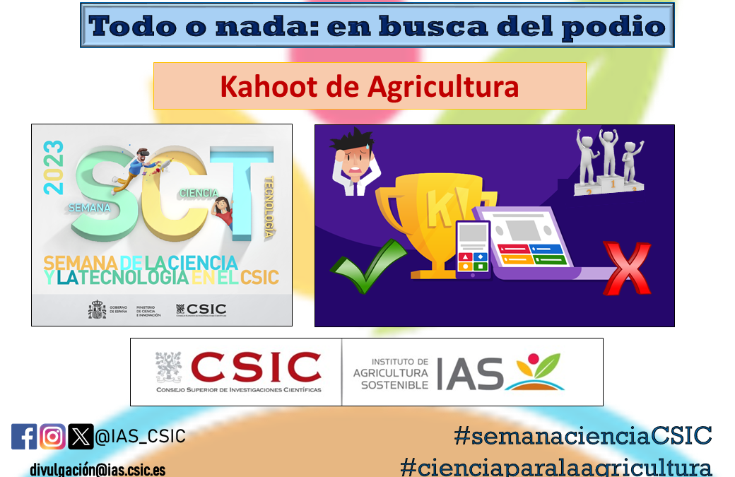 Semana de la Ciencia IAS-CSIC 2023: Kahoot Agricultura «Todo o nada: en busca del podio”