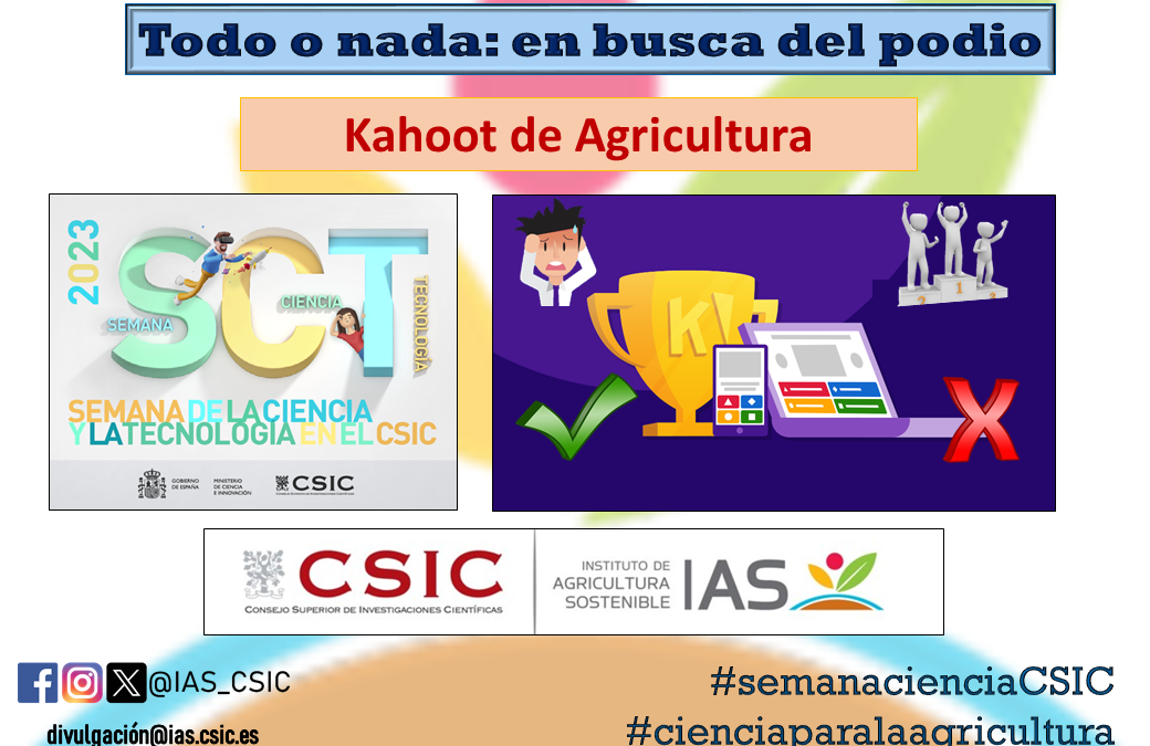 Semana de la Ciencia IAS-CSIC 2023: Kahoot Agricultura “Todo o nada: en busca del podio”