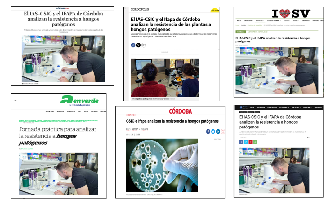 Seguimiento de la noticia:  El IAS-CSIC y el IFAPA de Córdoba analizan la resistencia a hongos patógenos