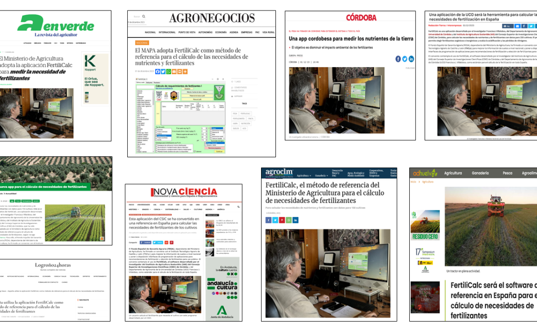 Seguimiento de la noticia: El Ministerio de Agricultura adopta FertiliCalc como software de referencia para el cálculo de necesidades de fertilizantes