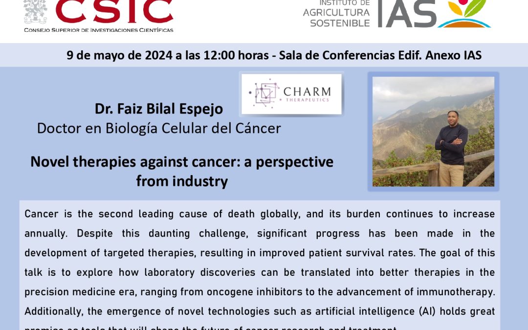 Ciclo de Seminarios IAS – Novel therapies against cancer: a perspective from industry