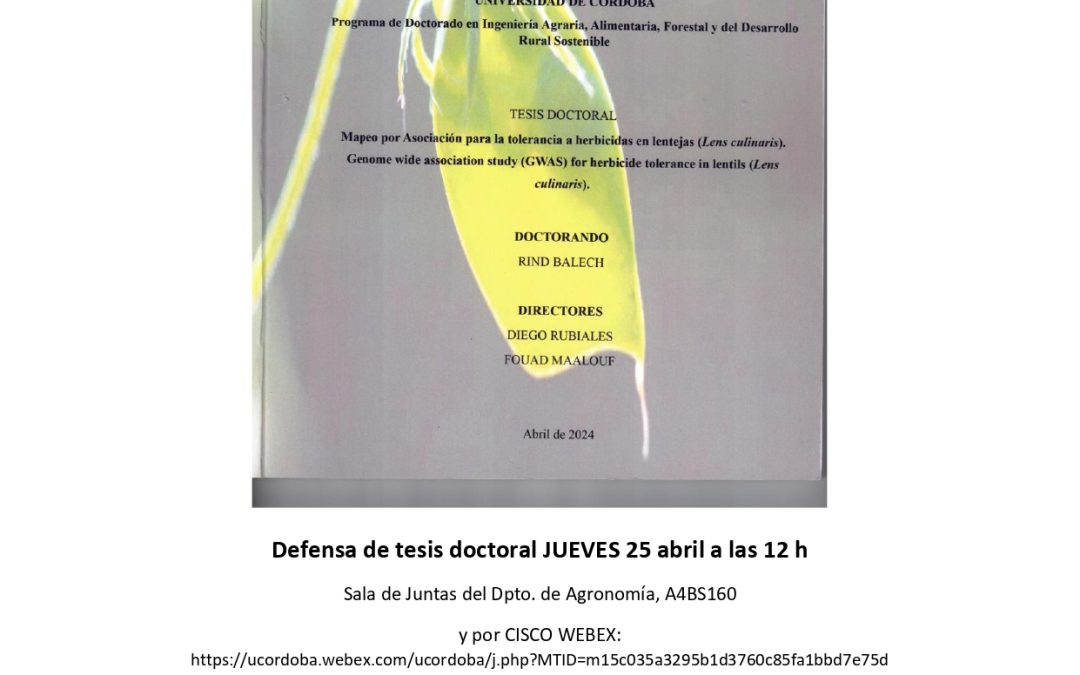 Defensa Tesis Doctoral – Rind Balech