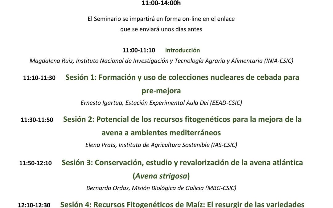 Seminario “Recursos Fitogéneticos de Cereales”