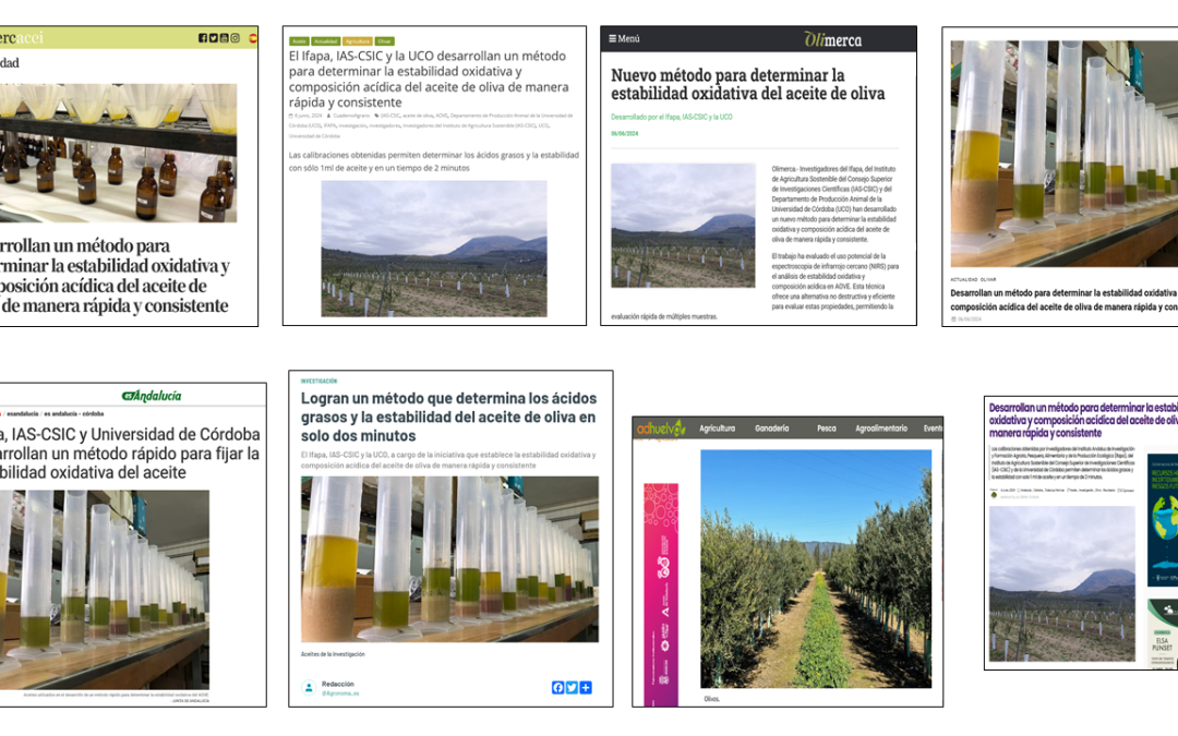 Seguimiento de la noticia: Desarrollan un método para determinar la estabilidad oxidativa y composición acídica del aceite de oliva de manera rápida y consistente