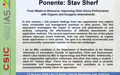Ciclo de Seminarios IAS – From Waste to Resource: Improving Olive Grove Performance with Organic and Inorganic Amendments