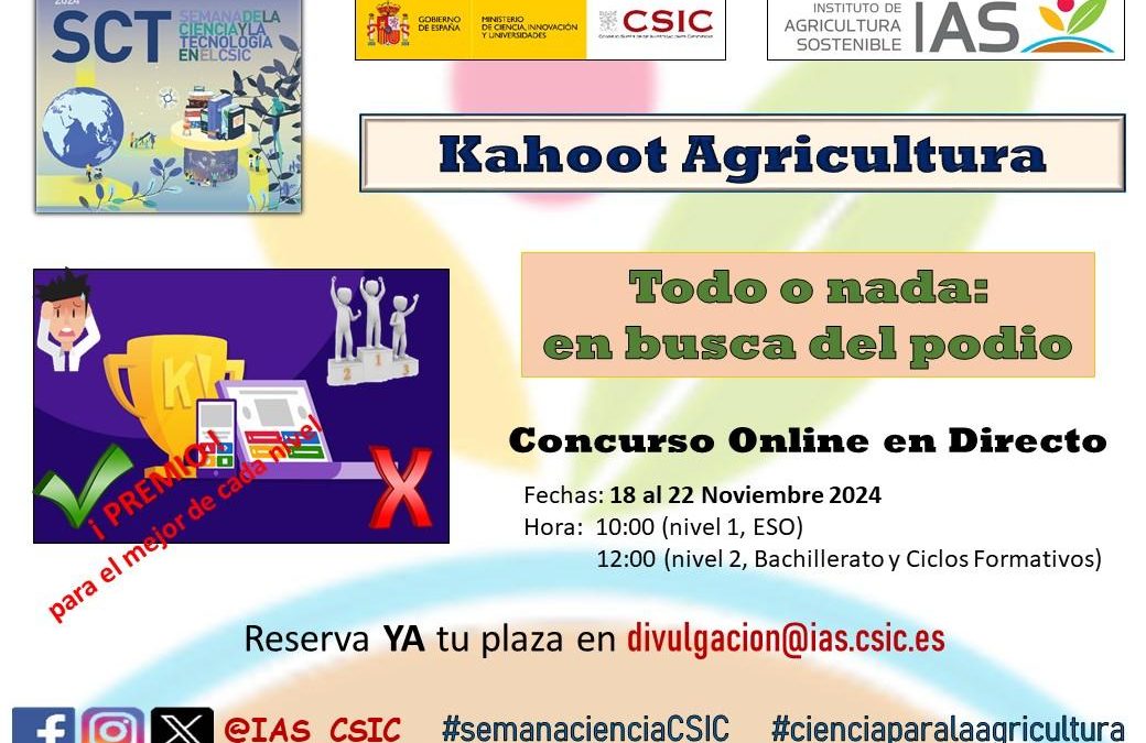 Semana de la Ciencia IAS-CSIC 2024: Kahoot Agricultura
