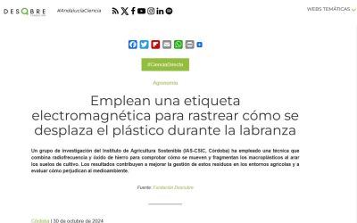 Emplean una etiqueta electromagnética para rastrear cómo se desplaza el plástico durante la labranza