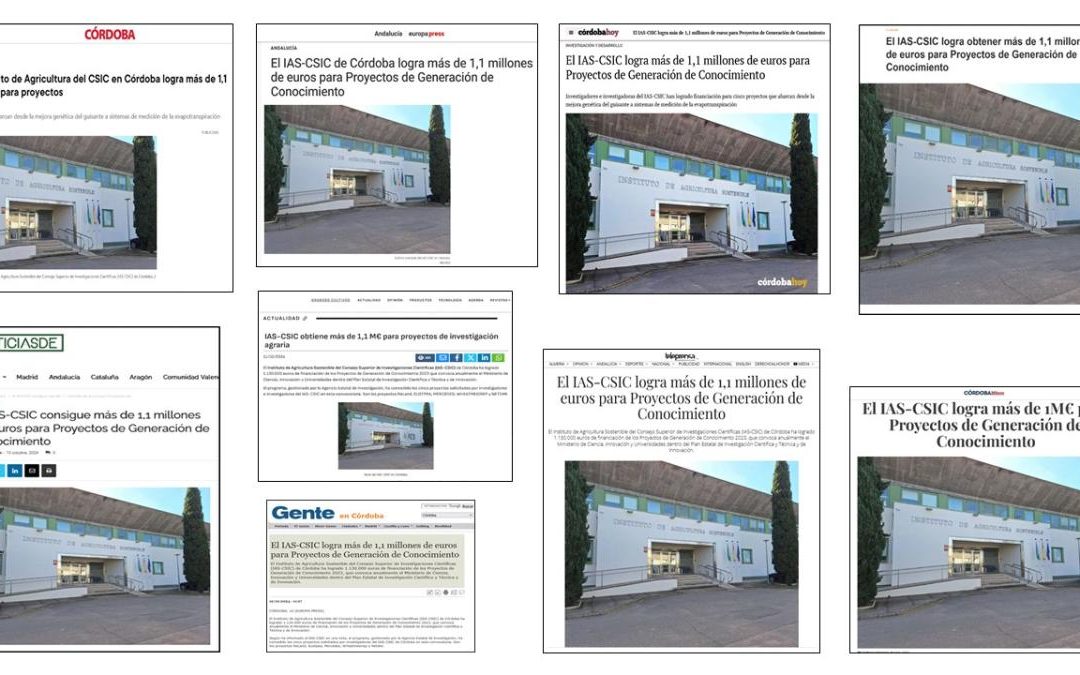 Seguimiento Noticia: El IAS-CSIC logra más de 1,1 millones de euros para Proyectos de Generación de Conocimiento