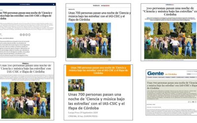 Seguimiento Noticia:  Unas 700 personas pasan una noche de “Ciencia y música bajo las estrellas” con el IAS-CSIC y el IFAPA de Córdoba