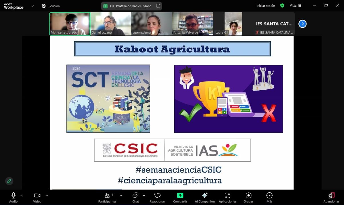 Continua la Semana de la Ciencia 2024 en el IAS - Kahoot Agricultura ...