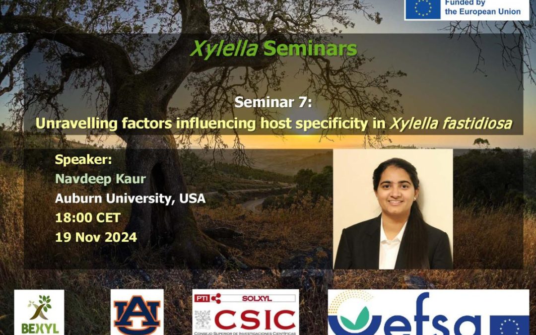 7th Xylella Seminar 2024 – Unravelling factors influencing host specificity in Xylella fastidiosa