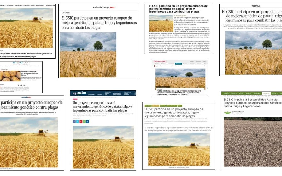 Seguimiento Noticia: El CSIC participa en un proyecto europeo de mejoramiento genético de patata, trigo y leguminosas para combatir las plagas