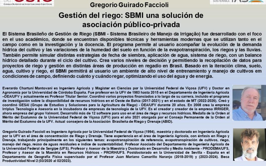 Ciclo de Seminarios IAS – Gestión del riego: SBMI una solución de asociación público-privada