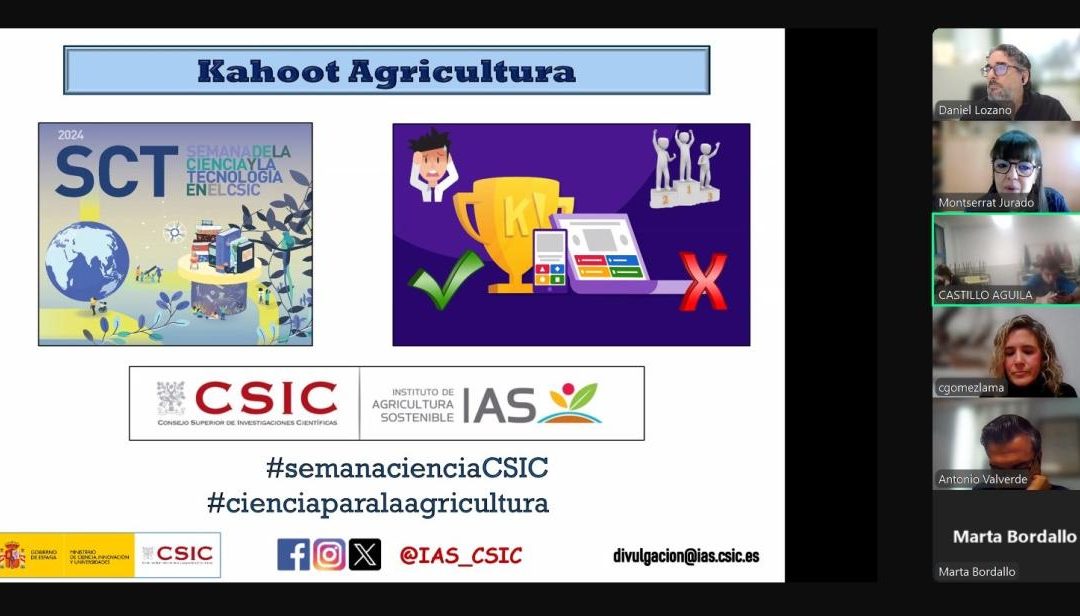 Nueva jornada de la Semana de la Ciencia 2024 en el IAS –  Kahoot Agricultura