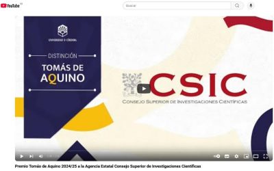 Video Premio Tomás de Aquino a la Agencia Estatal Consejo Superior de Investigaciones Científicas