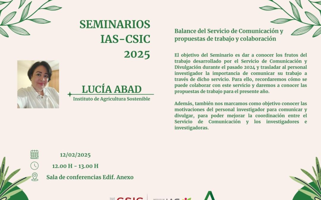 Ciclo de Seminarios IAS –  Balance del Servicio de Comunicación y propuestas de trabajo y colaboración