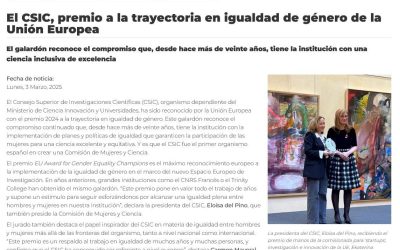 El CSIC, premio a la trayectoria en igualdad de género de la Unión Europea