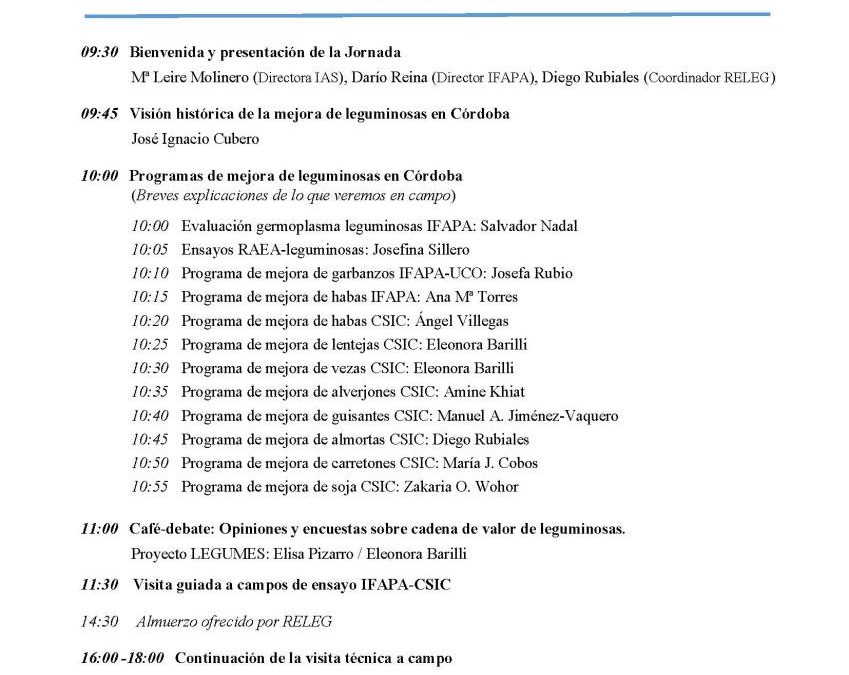 Jornada Técnica Nuevas Variedades de Leguminosas