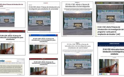 Seguimiento Noticia: El IAS-CSIC oferta 15 becas de introducción a la investigación