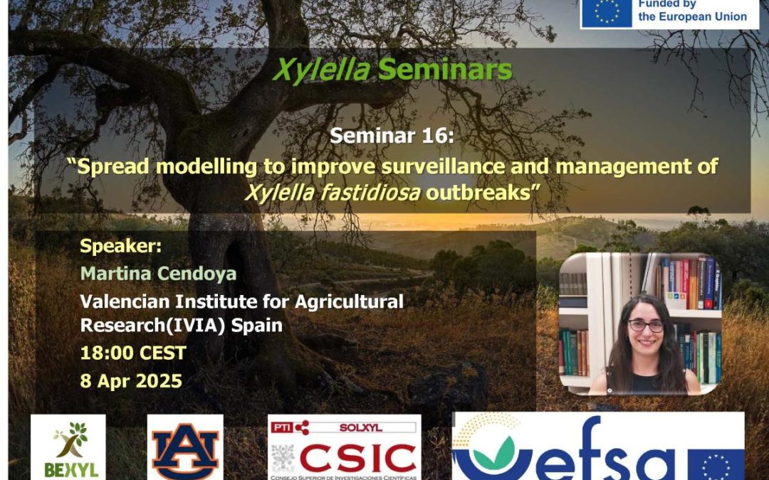 16th Xylella Seminar – Spread modelling to improve surveillance and management of Xylella fastidiosa outbreaks