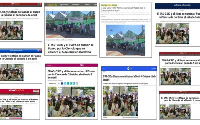 Seguimiento Noticia: El IAS-CSIC y el IFAPA se suman al Paseo por la Ciencia de Córdoba