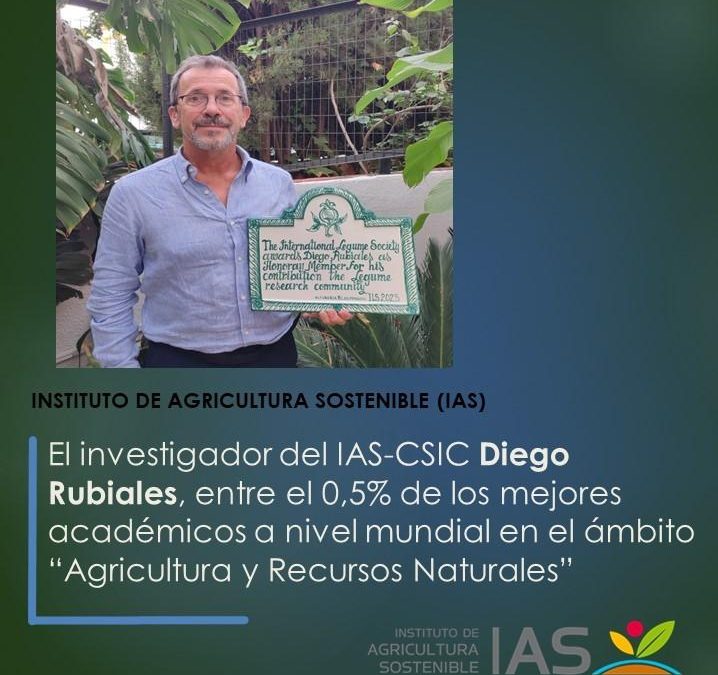 El investigador del IAS-CSIC Diego Rubiales, entre el 0,5% de los mejores académicos a nivel mundial en el ámbito “Agricultura y Recursos Naturales”