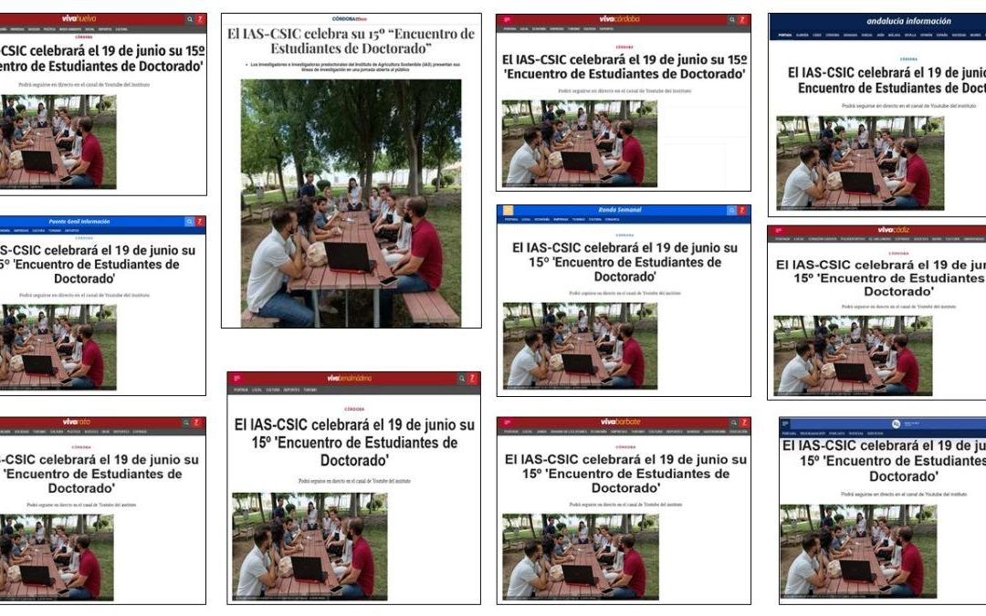 Seguimiento Noticia: El IAS-CSIC celebrará el 19 de junio su 15º “Encuentro de Estudiantes de Doctorado”
