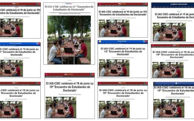 Seguimiento Noticia: El IAS-CSIC celebrará el 19 de junio su 15º “Encuentro de Estudiantes de Doctorado”