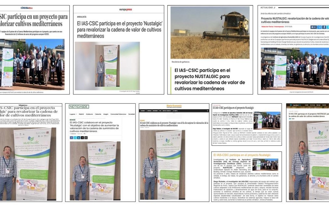 Seguimiento Noticia: El IAS-CSIC participa en el proyecto NUSTALGIC para revalorizar la cadena de valor de cultivos mediterráneos