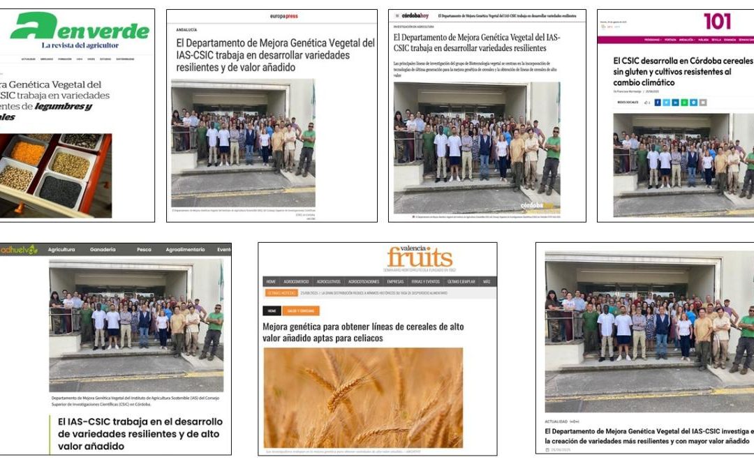 Seguimiento Noticia: El Departamento de Mejora Genética Vegetal del IAS-CSIC trabaja en el desarrollo de variedades resilientes y de alto valor añadido