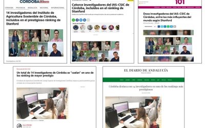 Seguimiento Noticia: 14 investigadores del Instituto de Agricultura Sostenible de Córdoba, incluidos en el prestigioso ránking de Stanford