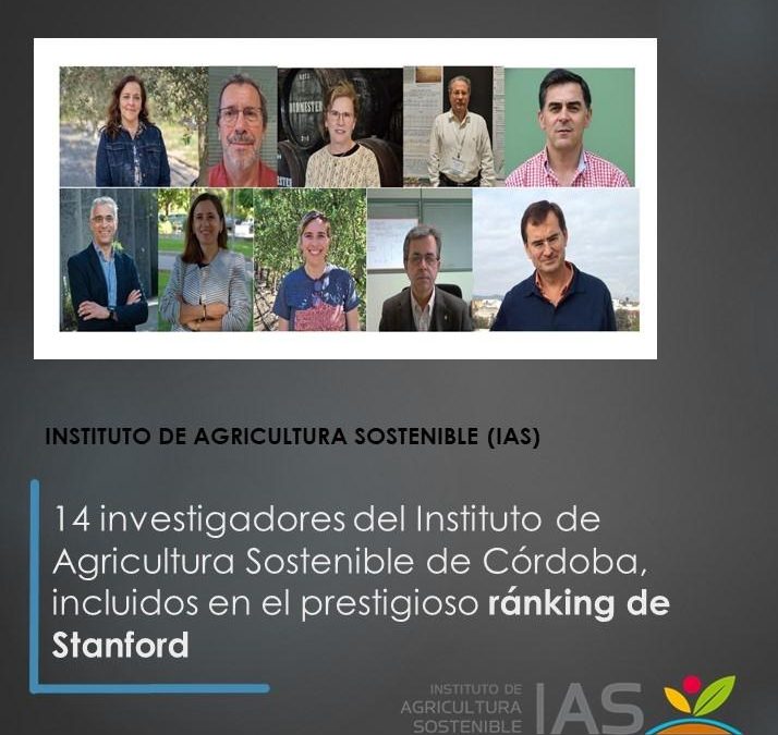 14 investigadores del Instituto de Agricultura Sostenible de Córdoba, incluidos en el prestigioso ránking de Stanford
