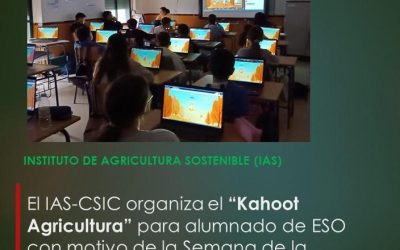 El IAS-CSIC organiza el “Kahoot Agricultura” para alumnado de ESO con motivo de la Semana de la Ciencia