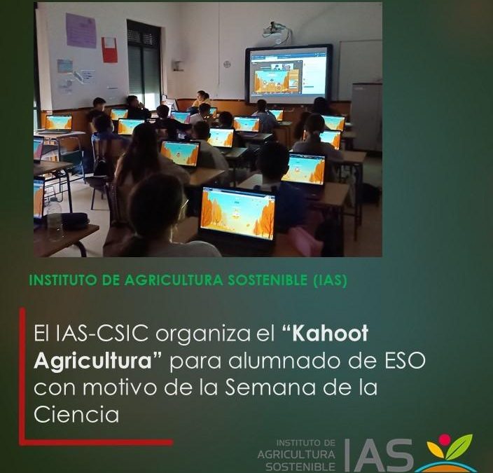 El IAS-CSIC organiza el “Kahoot Agricultura” para alumnado de ESO con motivo de la Semana de la Ciencia