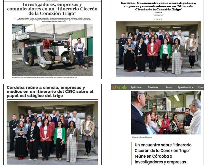 Seguimiento Noticia: Un encuentro reúne en Córdoba a investigadores, empresas y comunicadores en un “Itinerario Cicerón de la Conexión Trigo”