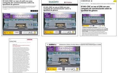 Seguimiento Noticia: El IAS-CSIC se une al 25N con una campaña de concienciación sobre la igualdad de género